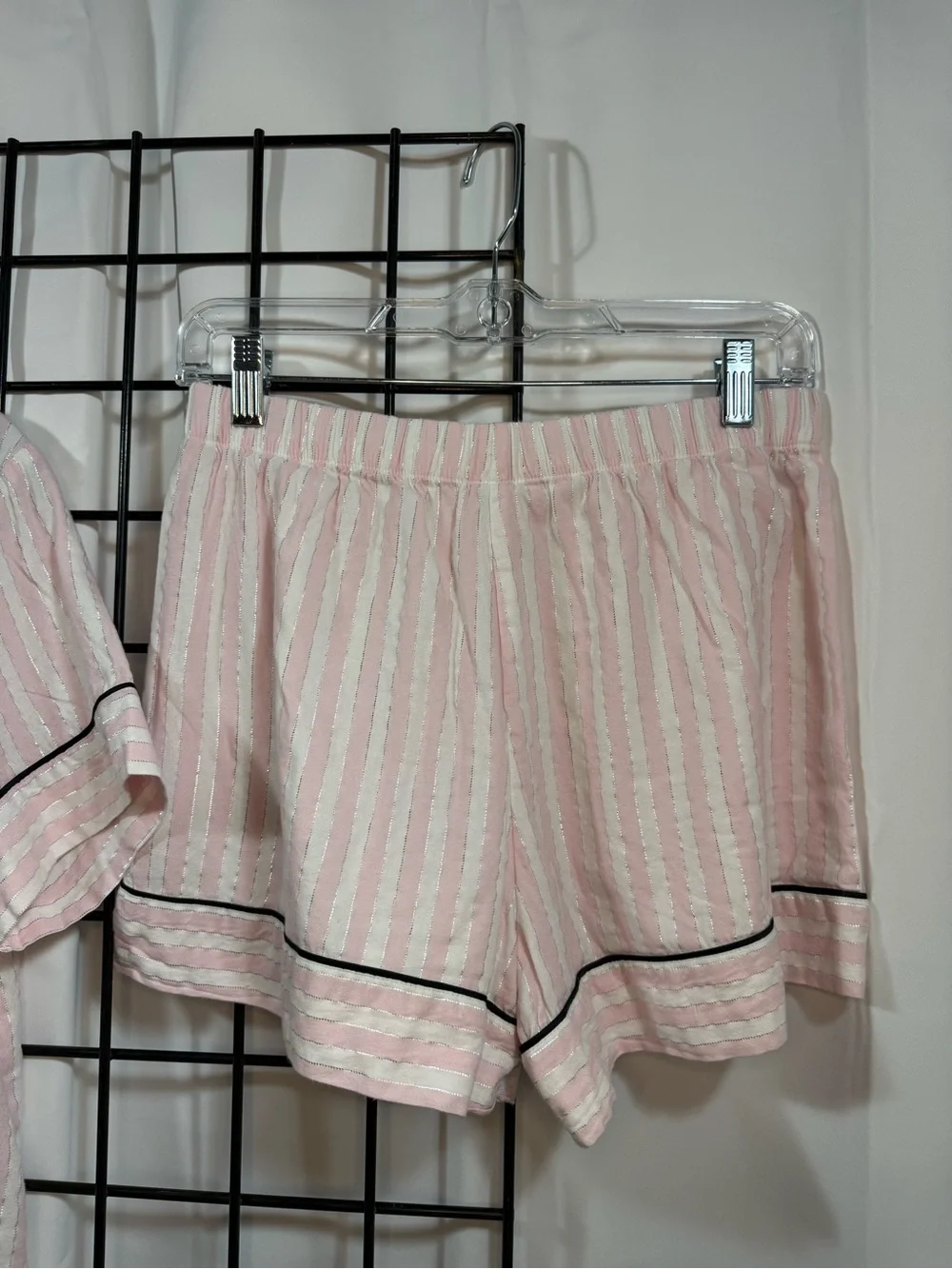 Victorias Secret Pink Stripe Short Pajama Set with Black Trim - Picture 8 of 10